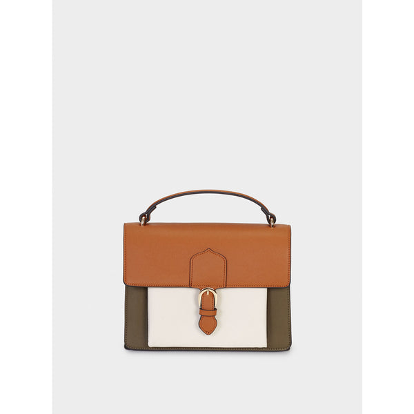 Parfois- Colour-Block Crossbody Bag- Khaki