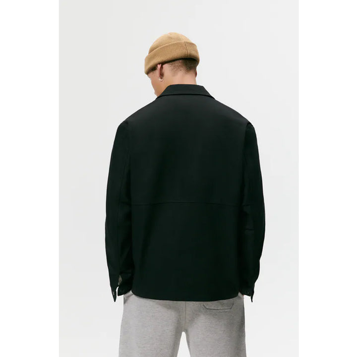 Zara- Cotton Jacket With Pockets-Black