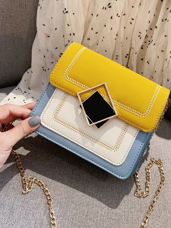 Shein- Color Block Chain Crossbody Bag