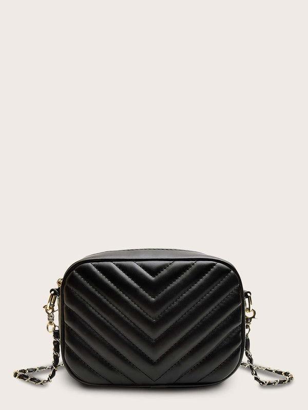 Shein- Spiked Decor Quilted Crossbody Bag