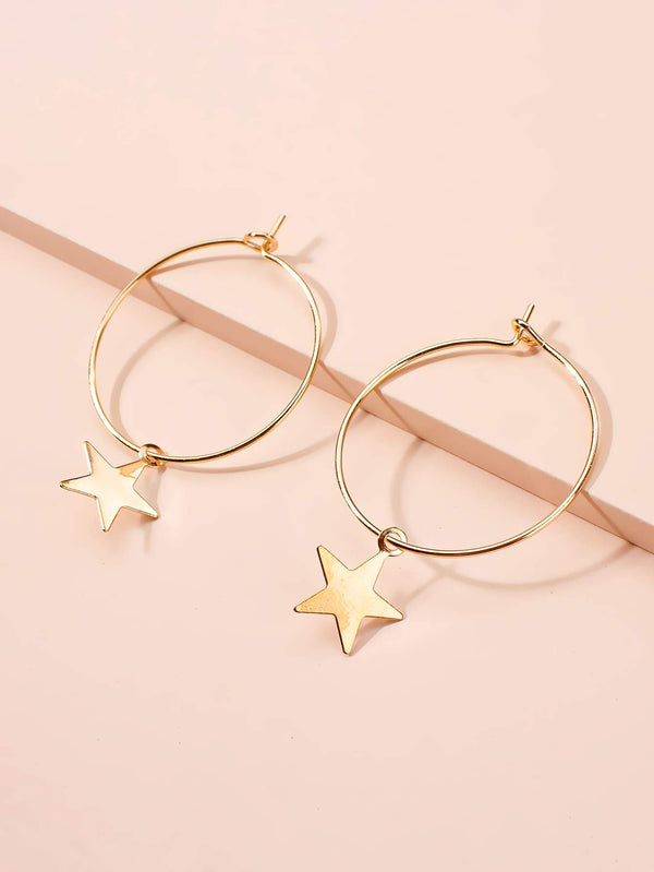 Shein- Star Round Drop Earrings