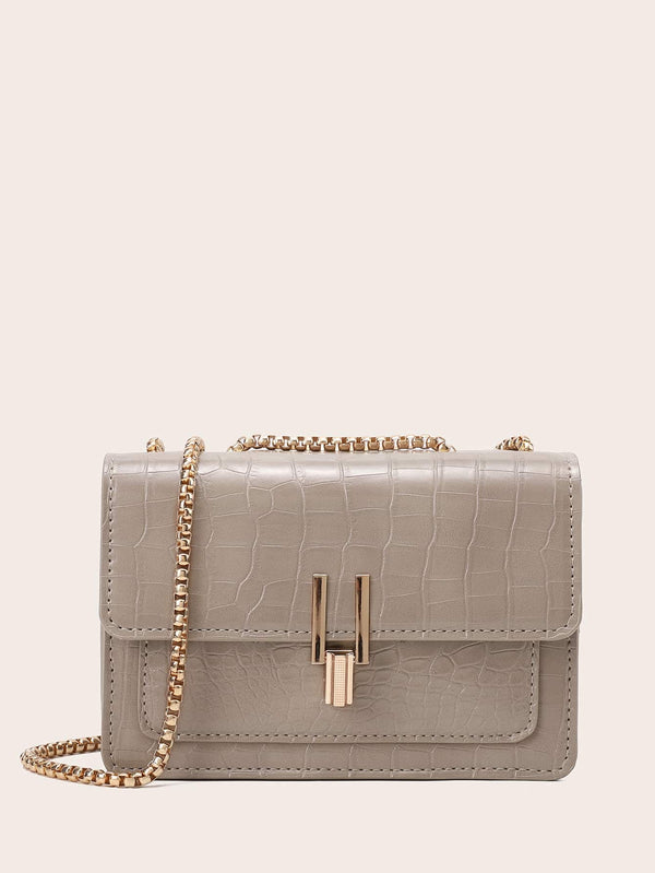 Shein- Croc Embossed Crossbody Bag