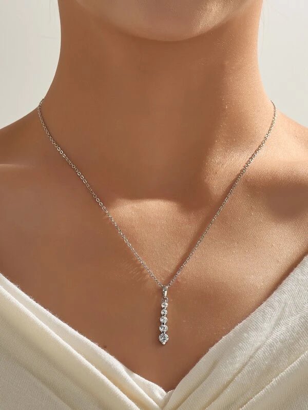 Shein - Rhinestone embellished necklace
