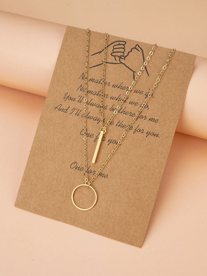 Shein 2pcs Round Charm Necklace