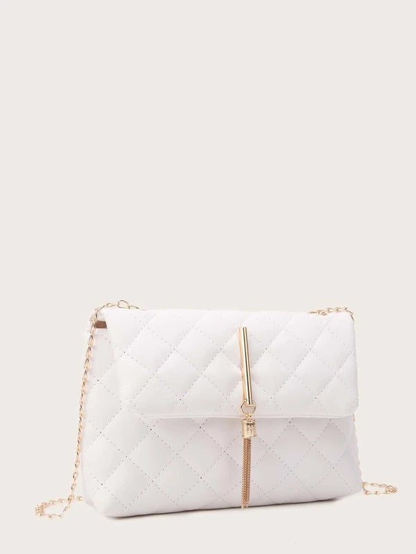 Shein- Metal Tassel Decor Quilted Crossbody Bag