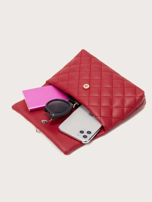 Shein- Metal Tassel Decor Quilted Crossbody Bag