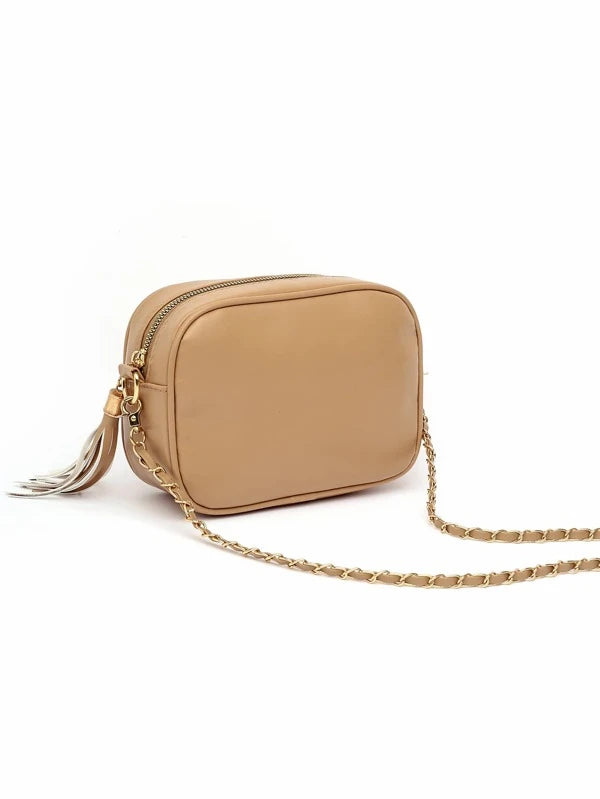 Shein- Spiked Decor Quilted Crossbody Bag
