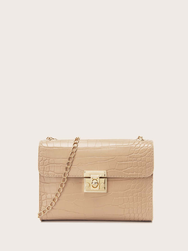 sHEIN- Croc Embossed Chain Crossbody Bag