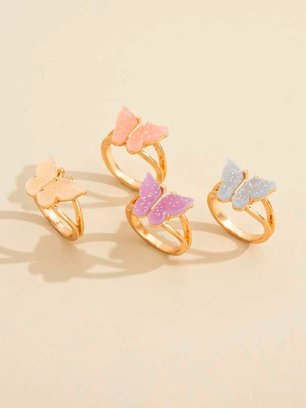 Shein - Butterfly ring - 4 pcs