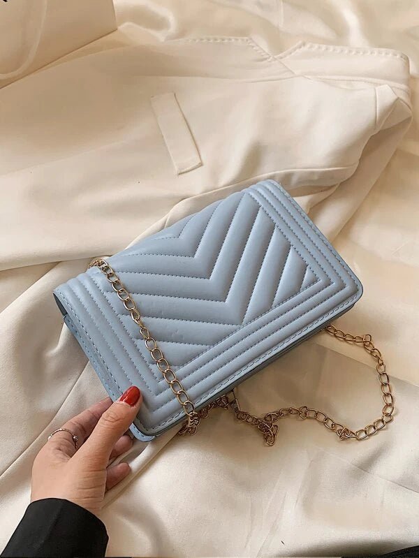Shein- Chevron Chain Crossbody Bag