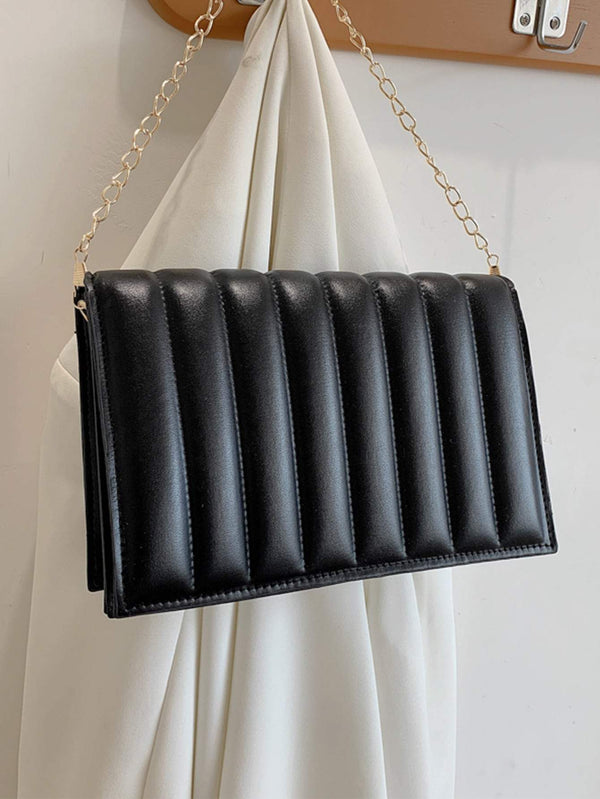 Shein- Minimalist Quilted Chain Crossbody Bag