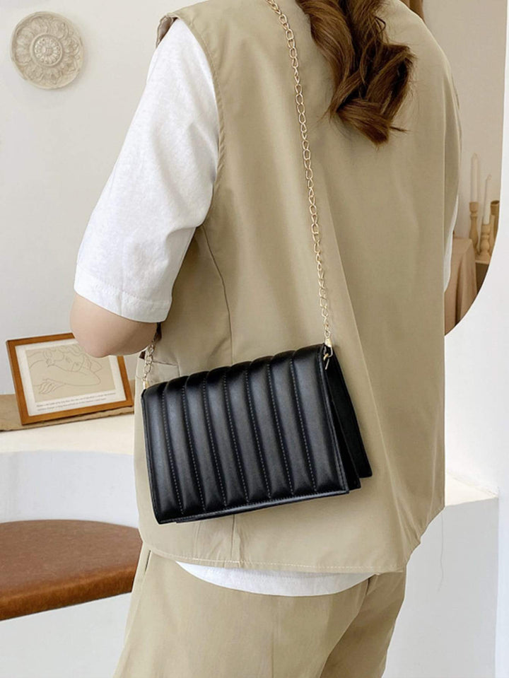 Shein- Minimalist Quilted Chain Crossbody Bag