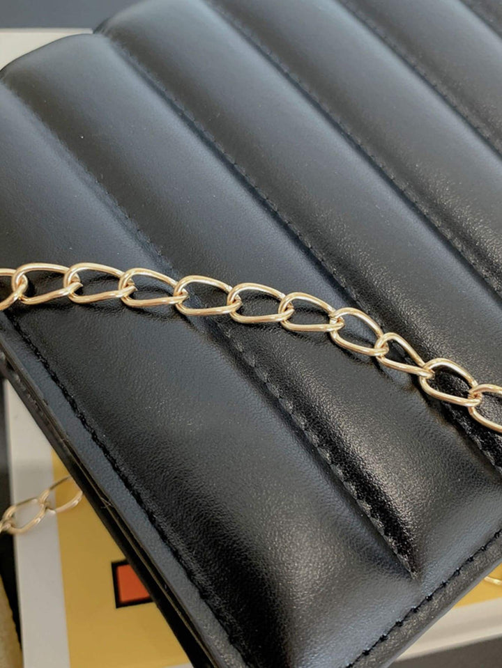 Shein- Minimalist Quilted Chain Crossbody Bag