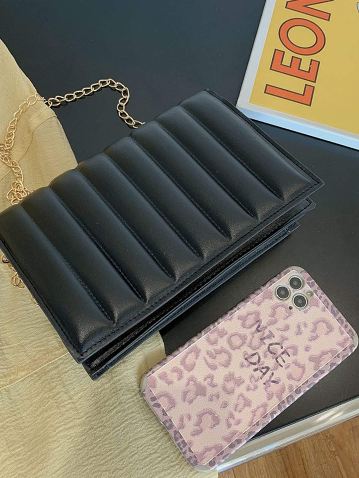 Shein- Minimalist Quilted Chain Crossbody Bag