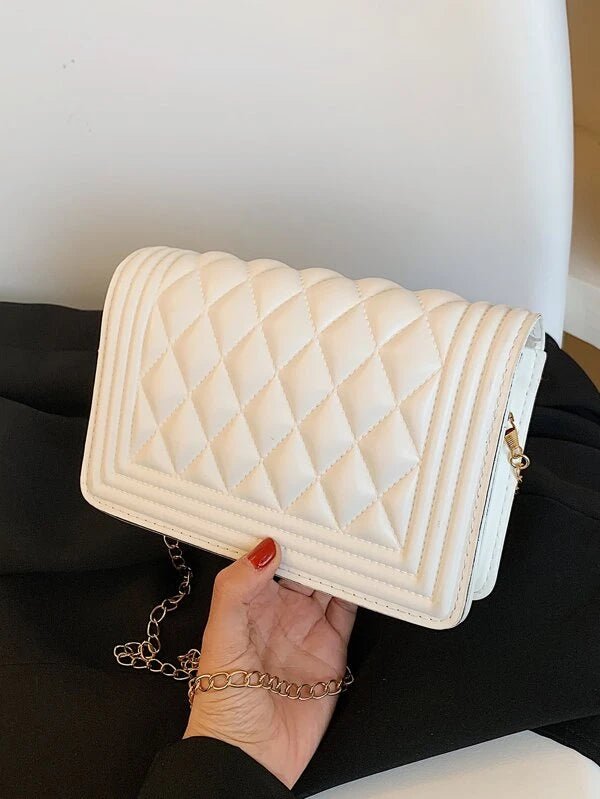 Shein- Quilted Flap Chain Crossbody Bag