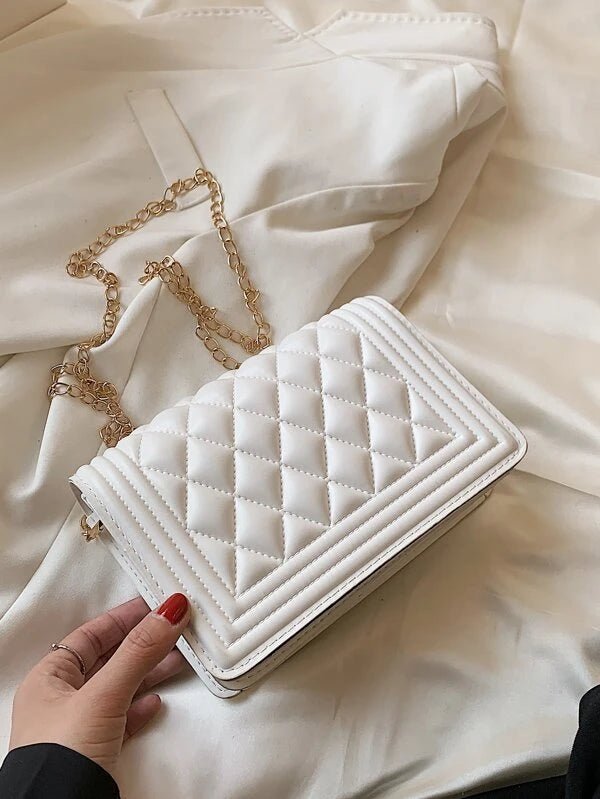 Shein- Quilted Flap Chain Crossbody Bag