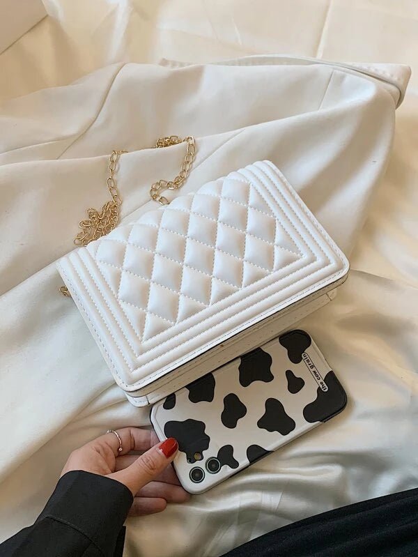 Shein- Quilted Flap Chain Crossbody Bag