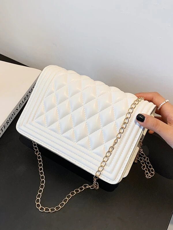 Shein- Quilted Flap Chain Crossbody Bag