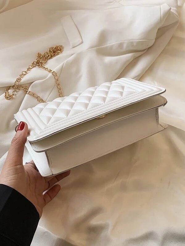Shein- Quilted Flap Chain Crossbody Bag