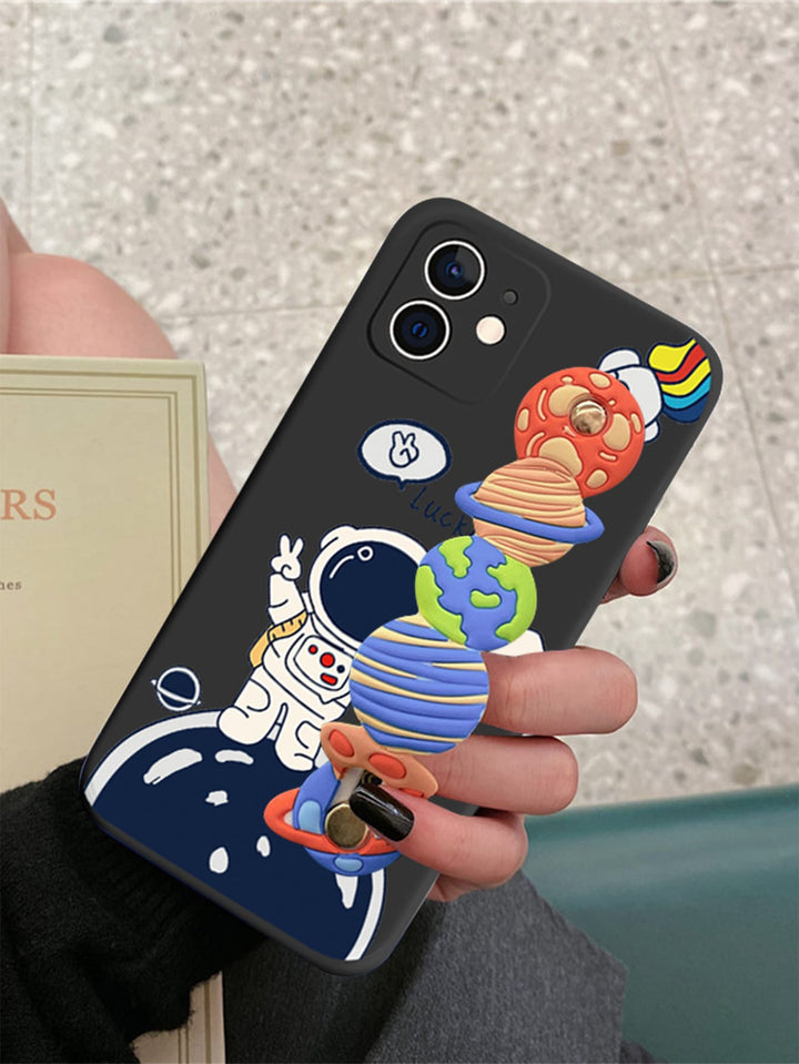 Shein- Solid Anti-fall Phone Case With Wristband