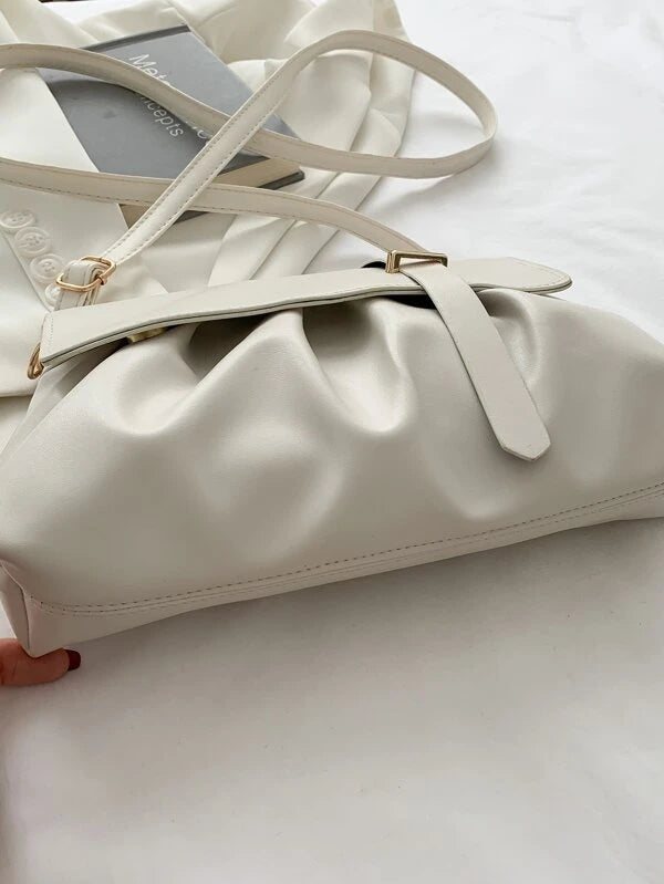 Shein- Minimalist Ruched Flap Crossbody Bag