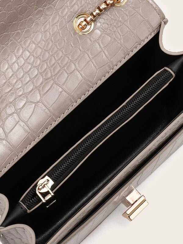 Shein- Croc Embossed Crossbody Bag