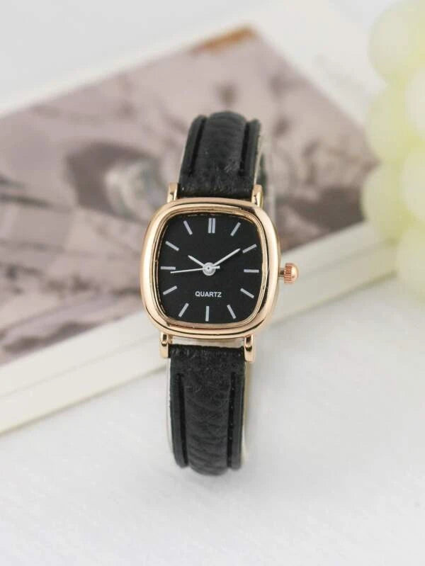Shein- Quartz watch with square pointer dial