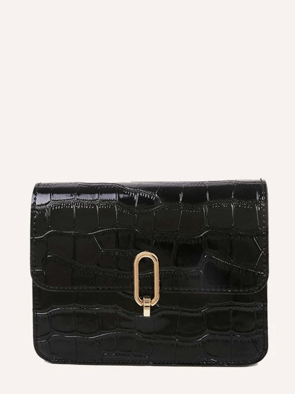 Shein- Croc Embossed Chain Crossbody Bag