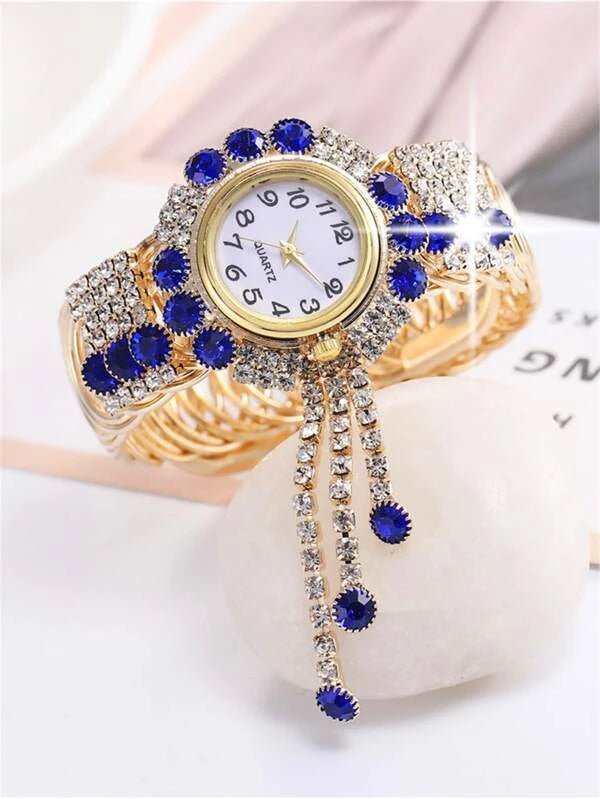 Shein- Rhinestone Tassel Decor Quartz Watch