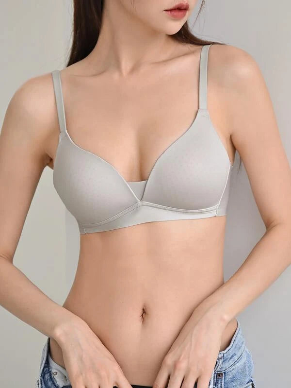 Shein- DAZY Plain Ring Linked Wireless Bra