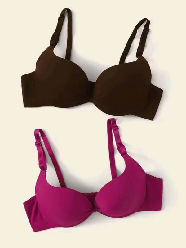 Shein Two-piece solid color lingerie bra set