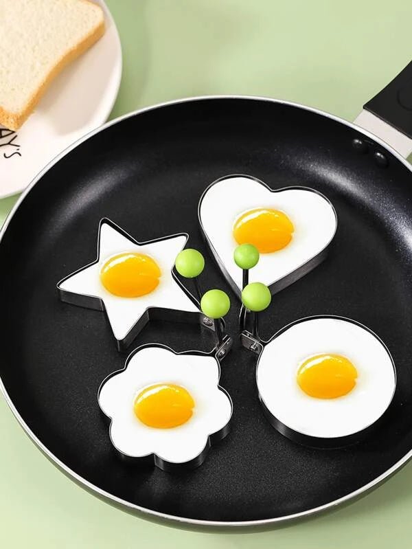 Shein- 4pcs Heart & Star Decor Random Color Egg Ring