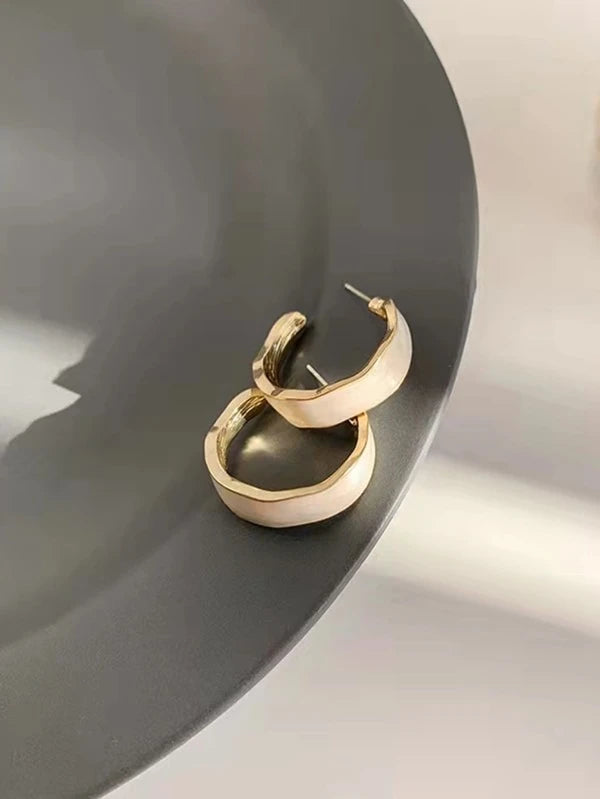 Shein- Structured coil hoop earrings