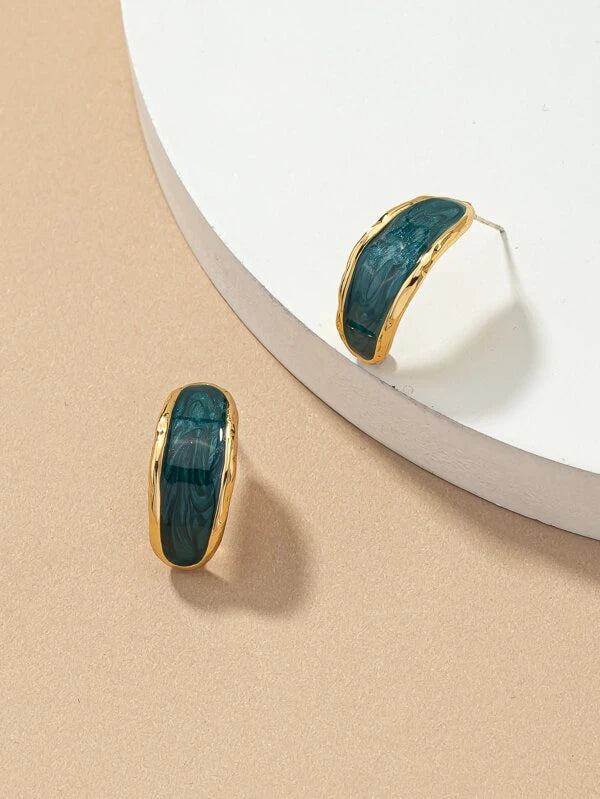 Shein- Two-tone coil hoop earrings