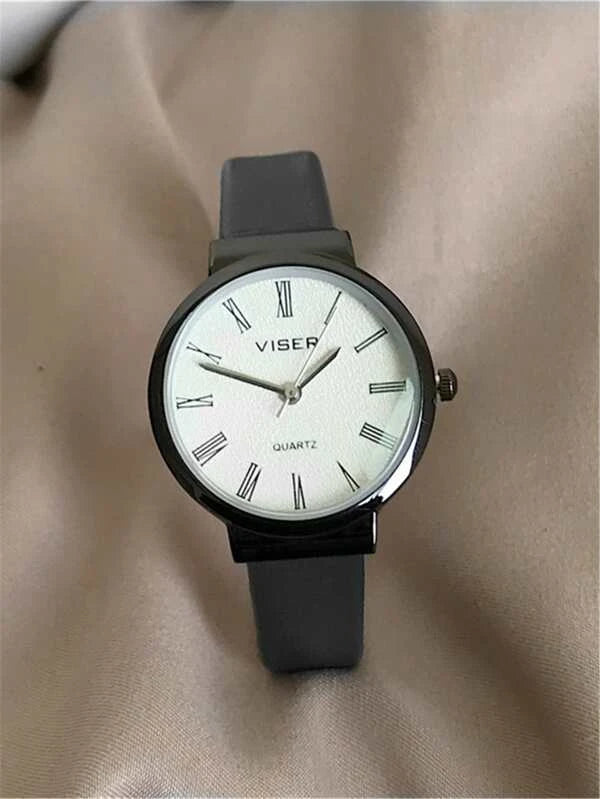 Shein- Quartz watch with a streamlined round index dial