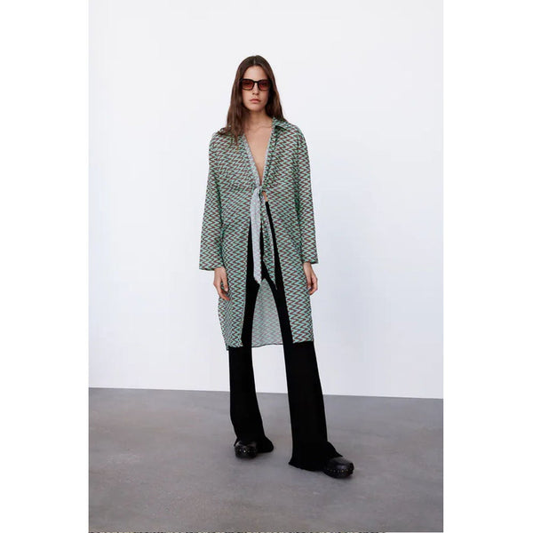 Zara- Printed Tunic- Sea Green