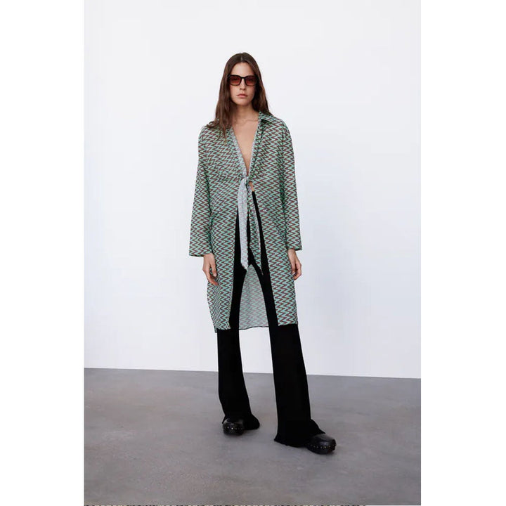 Zara- Printed Tunic- Sea Green