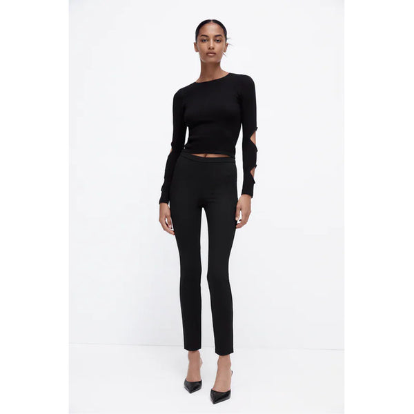 Zara- Split Hem Leggings- Black