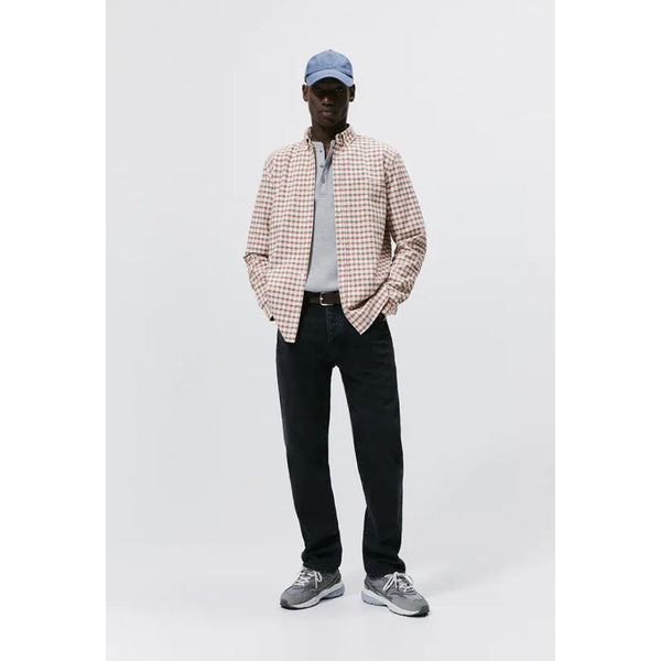 Zara- Check Oxford Shirt- Ecru