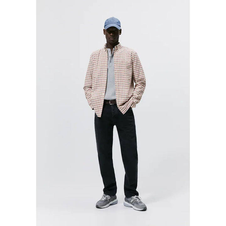 Zara- Check Oxford Shirt- Ecru