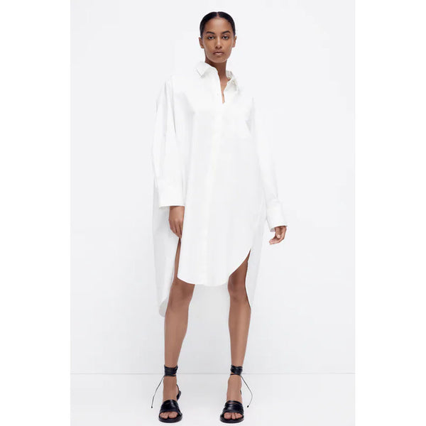 Zara- Extra Long Poplin Shirt