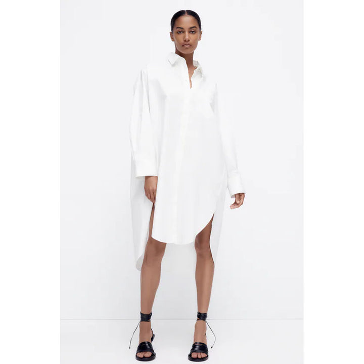 Zara- Extra Long Poplin Shirt