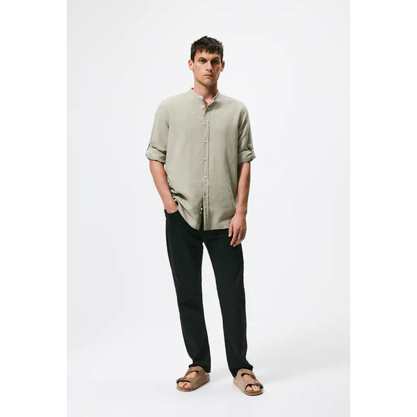 Zara- Textured Linen/Cotton Shirt-  Light green