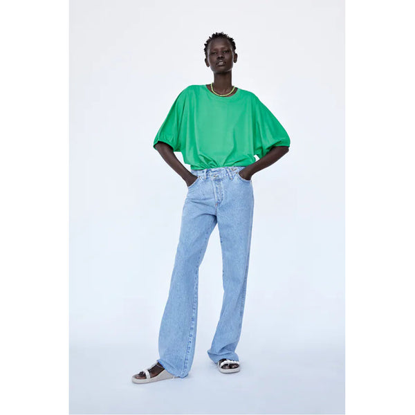 Zara- Full Sleeve T-Shirt- Green