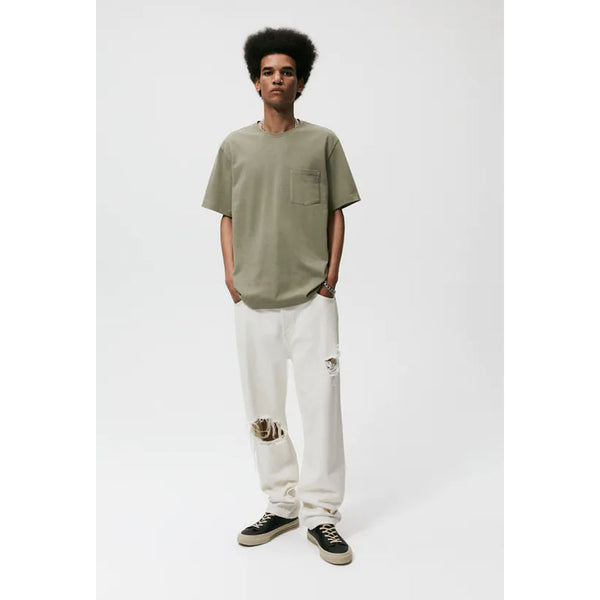 Zara- Piqué Texture T-Shirt- Khaki
