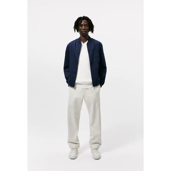 Zara- Cotton - Linen Bomber Jacket- Navy bluE