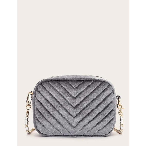 Shein- Chevron Graphic Crossbody Bag- Silver
