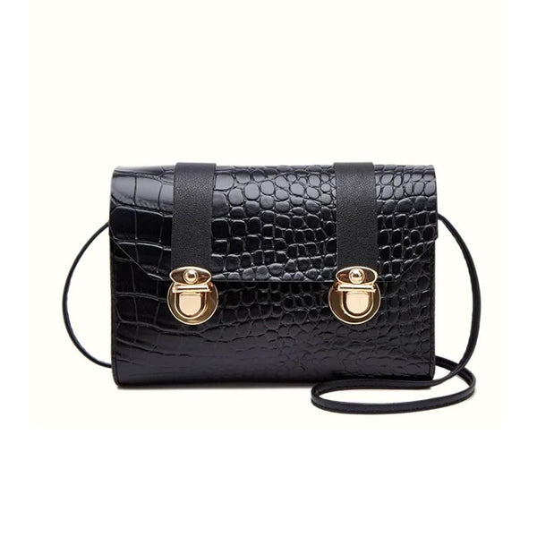 Shein- Black Stylish crocodile crossbody bag