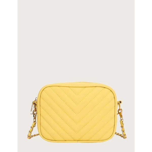 Shein- Chevron Graphic Crossbody Bag- Yellow