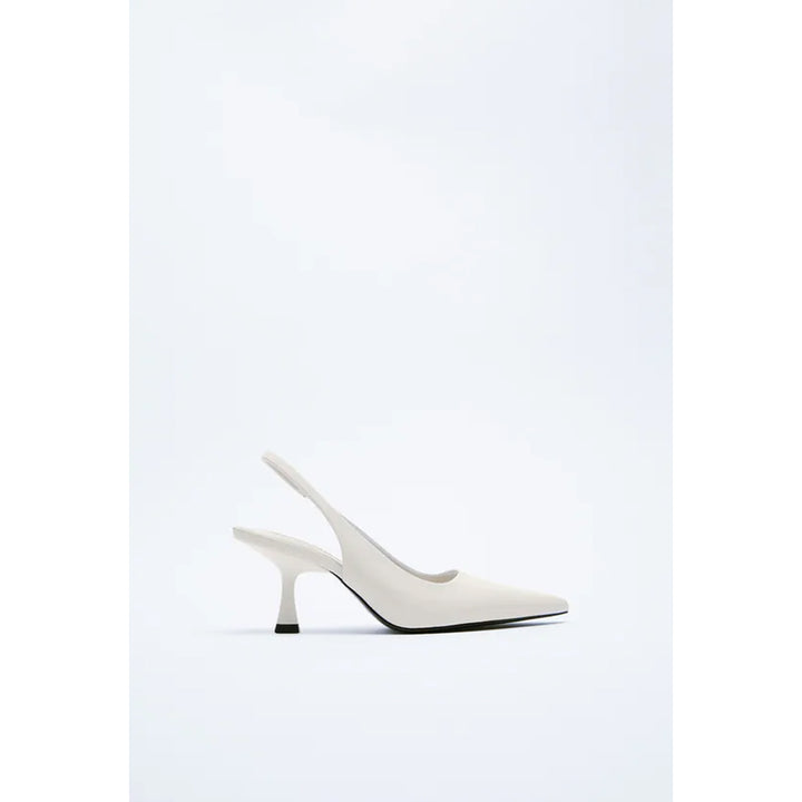 Zara- Open Heel In Lacquered Look- White